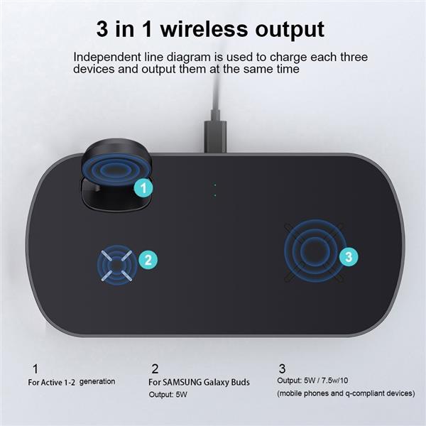 Grote foto drphone sqi1 draadloze lader qi oplaadstation 3 in 1 lader voor samsung gear active samsun telecommunicatie opladers en autoladers
