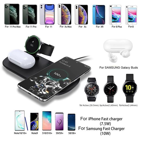 Grote foto drphone sqi1 draadloze lader qi oplaadstation 3 in 1 lader voor samsung gear active samsun telecommunicatie opladers en autoladers