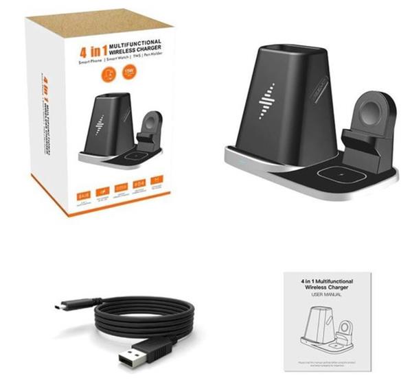 Grote foto drphone level2 draadloze oplader 4 in 1 docking station oplaadstation airpods apple watch telecommunicatie opladers en autoladers