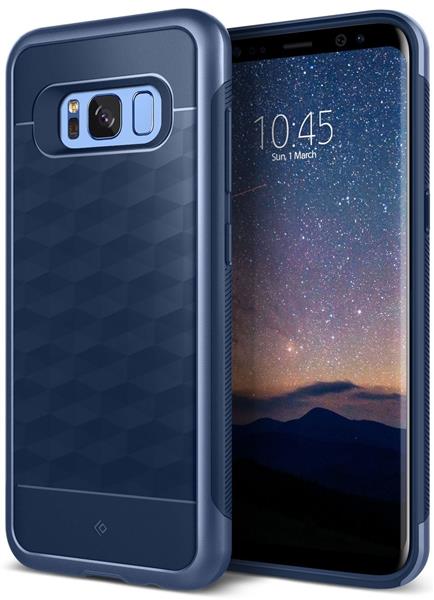 Grote foto s8 plus caseology parallax series shock proof tpu grip case navy blue telecommunicatie mobieltjes