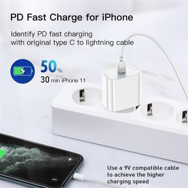 Grote foto drphone lunar black usb c 18w pd oplader type c thuislader met snel laden functie voor tab telecommunicatie opladers en autoladers