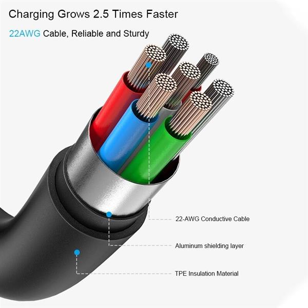 Grote foto drphone lunar black 18w lader usb c 5v 1 meter type c naar lightning kabel thuislader vo telecommunicatie opladers en autoladers