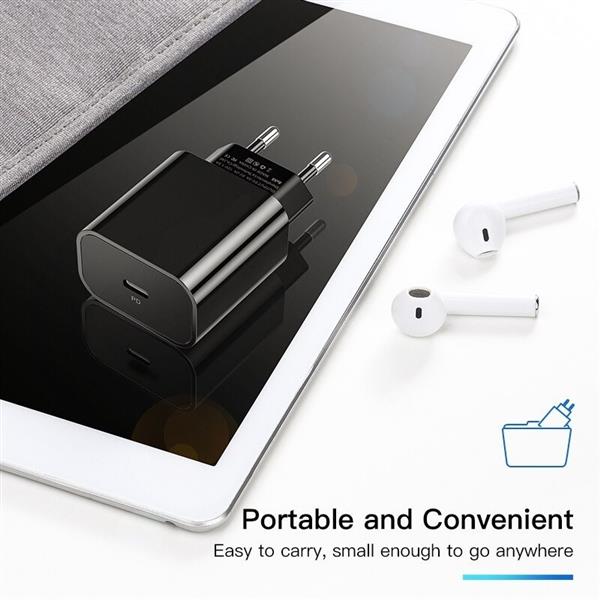 Grote foto drphone lunar black 18w lader usb c 5v 1 meter type c naar lightning kabel thuislader vo telecommunicatie opladers en autoladers