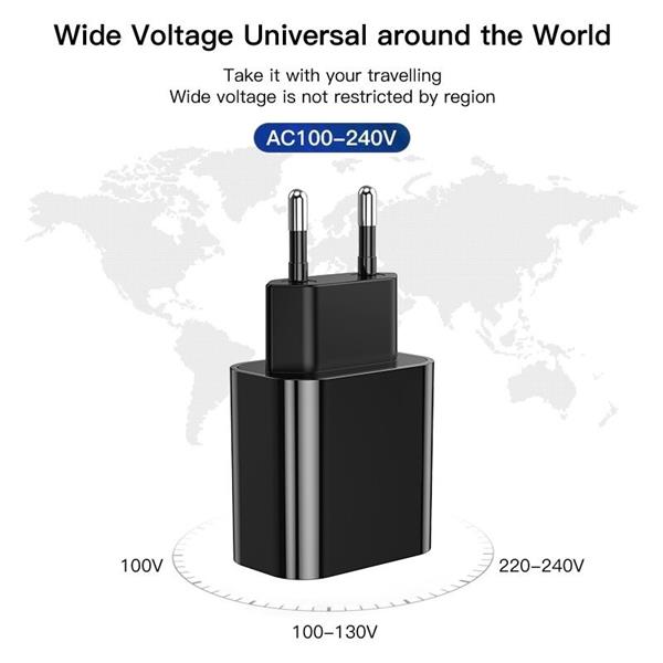 Grote foto drphone lunar black 18w lader usb c 5v 1 meter type c naar lightning kabel thuislader vo telecommunicatie opladers en autoladers