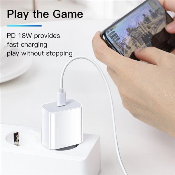 Grote foto drphone lunar black 18w lader usb c 5v 1 meter type c naar lightning kabel thuislader vo telecommunicatie opladers en autoladers