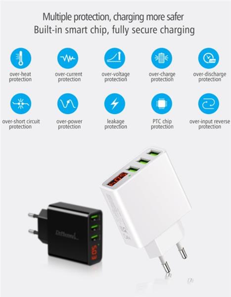 Grote foto drphone as2 usb c 3a kabel magnetisch 1 meter thuislader 3 poorten usb fast charge lader led telecommunicatie opladers en autoladers