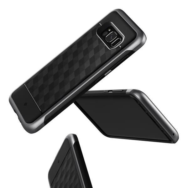 Grote foto s8 caseology parallax series shock proof tpu grip case black telecommunicatie mobieltjes