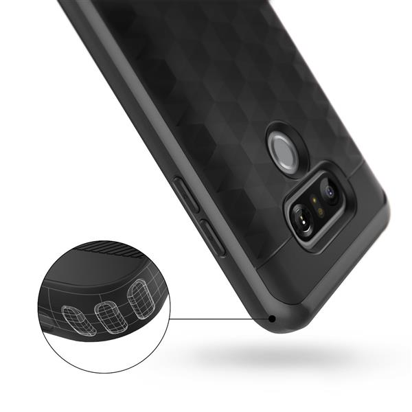 Grote foto lg g6 caseology parallax series shock proof tpu grip case black telecommunicatie mobieltjes