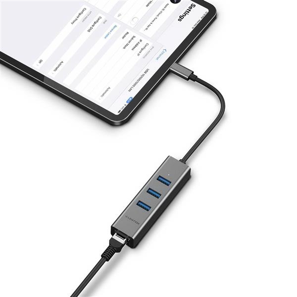 Grote foto drphone rj2 usb type c to gigabit ethernet adapter plug and play 3 usb 3.0 poorten zilver computers en software overige computers en software