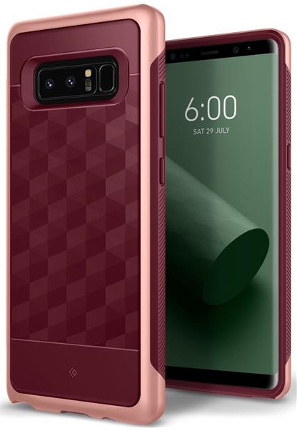 Grote foto note 8 caseology parallax series shock proof tpu grip case burgundy red telecommunicatie mobieltjes