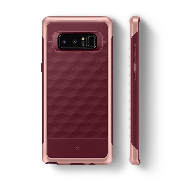 Grote foto note 8 caseology parallax series shock proof tpu grip case burgundy red telecommunicatie mobieltjes