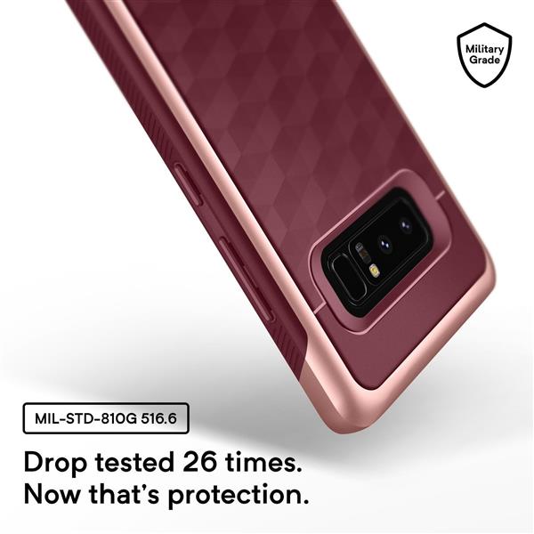 Grote foto note 8 caseology parallax series shock proof tpu grip case burgundy red telecommunicatie mobieltjes