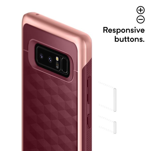 Grote foto note 8 caseology parallax series shock proof tpu grip case burgundy red telecommunicatie mobieltjes