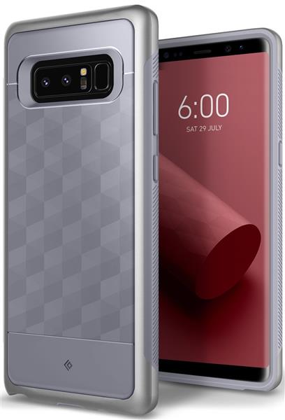 Grote foto note 8 caseology parallax series shock proof tpu grip case ocean gray telecommunicatie mobieltjes