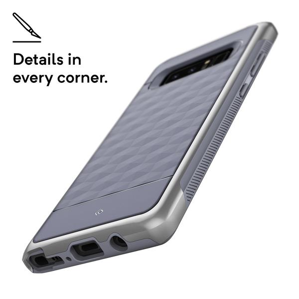 Grote foto note 8 caseology parallax series shock proof tpu grip case ocean gray telecommunicatie mobieltjes