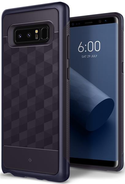 Grote foto note 8 caseology parallax series shock proof tpu grip case orchid gray telecommunicatie mobieltjes