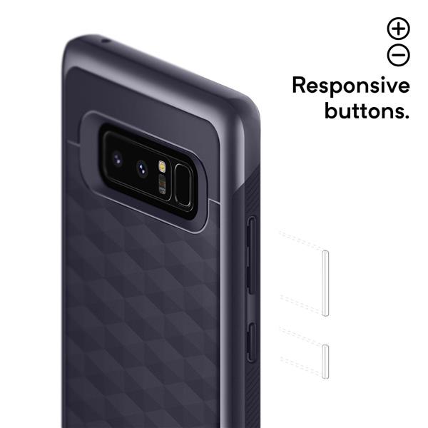 Grote foto note 8 caseology parallax series shock proof tpu grip case orchid gray telecommunicatie mobieltjes