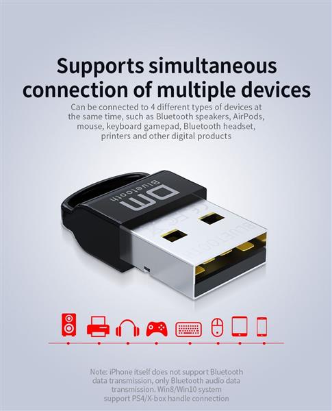 Grote foto drphone dm30 mini bluetooth 5.0 dongle adapter 10 tot 20m bereik datatransmissiesnelheid tot 3mbp computers en software overige computers en software