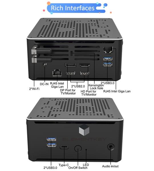 Grote foto elementkey ion2 mini pc i5 9300h 4.1 ghz computer 8gb ram 128gb nvme ssd 1tb hdd win computers en software overige computers en software