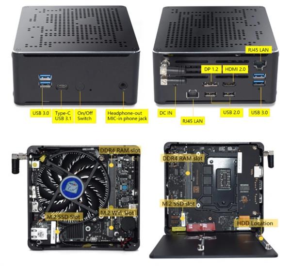 Grote foto elementkey ion2 mini pc i5 9300h 4.1 ghz computer 8gb ram 128gb nvme ssd 1tb hdd win computers en software overige computers en software