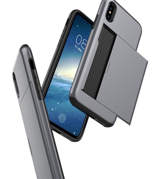 Grote foto iphone x drop proof card case zilver verstevigde randen telecommunicatie mobieltjes