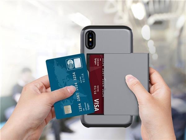 Grote foto iphone x drop proof card case zilver verstevigde randen telecommunicatie mobieltjes