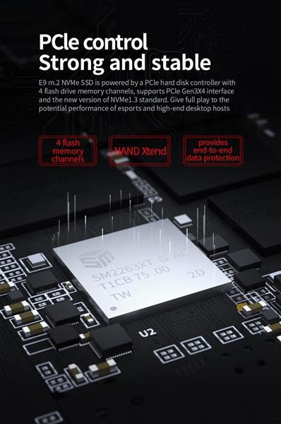 Grote foto luxwallet dm e9 m.2 nvme 2280 solid state drive ssd ondersteunt pcle gen3x4 512gb computers en software overige computers en software