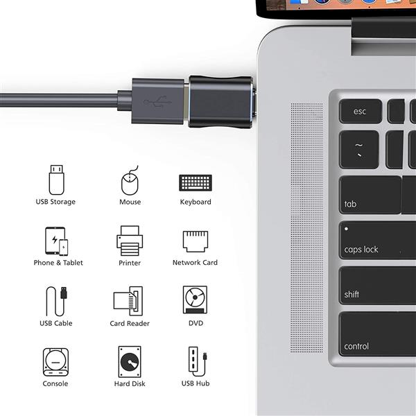 Grote foto luxwallet dma12 usb c type c male naar usb 3.0 female otg adapter zwart computers en software overige computers en software