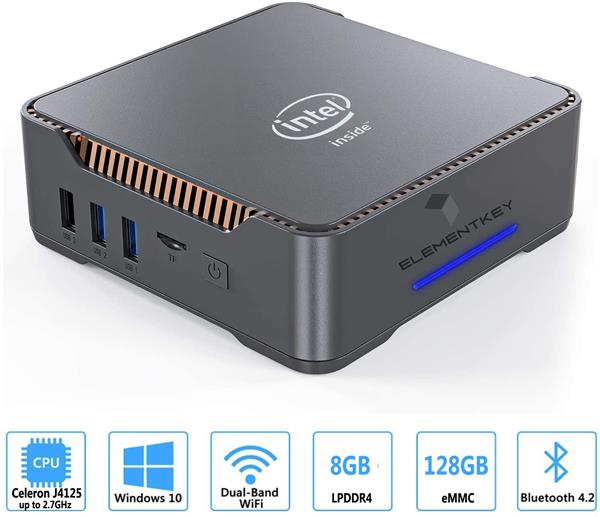 Grote foto elementkey inix3 ultra mini pc gemini lake j4125 8gb ddr4 ram 128gb ssd wifi bluetooth computers en software overige computers en software