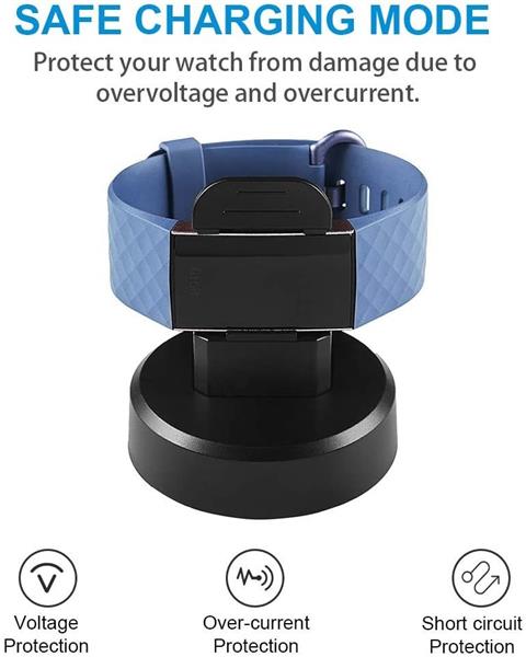 Grote foto drphone osd1 oplaadstation usb oplaadkabel standdock geschikt voor fitbit charge 3 4 zwart kleding dames horloges