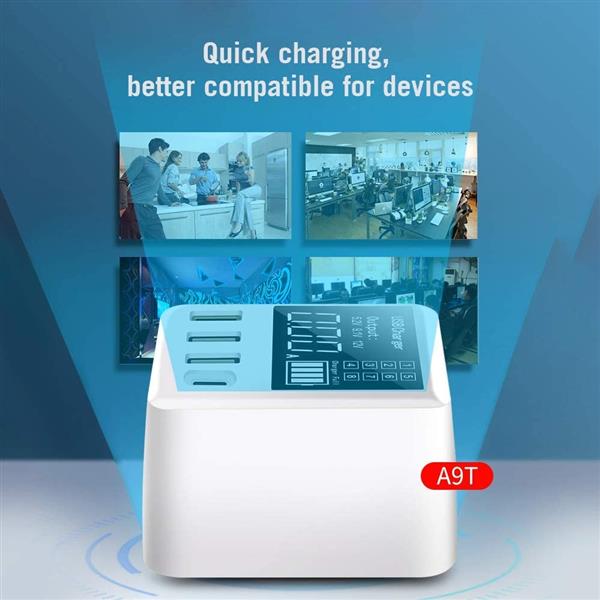 Grote foto drphone wlx intelligent qc 3.0 2.4a pd 3.0 multi poort usb snellader 40w met lcd scherm snel opl telecommunicatie opladers en autoladers