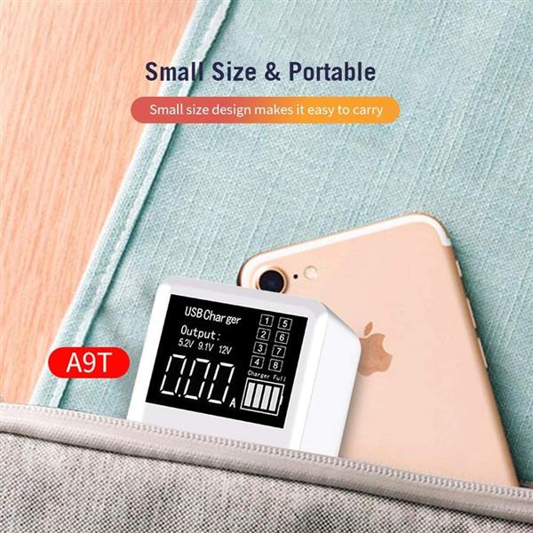 Grote foto drphone wlx intelligent qc 3.0 2.4a pd 3.0 multi poort usb snellader 40w met lcd scherm snel opl telecommunicatie opladers en autoladers