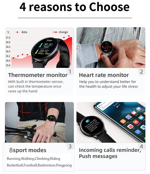 Grote foto drphone m20 spectra smartwatch voor mannen en vrouwen thermostaat hartslag lange batterij kleding dames horloges