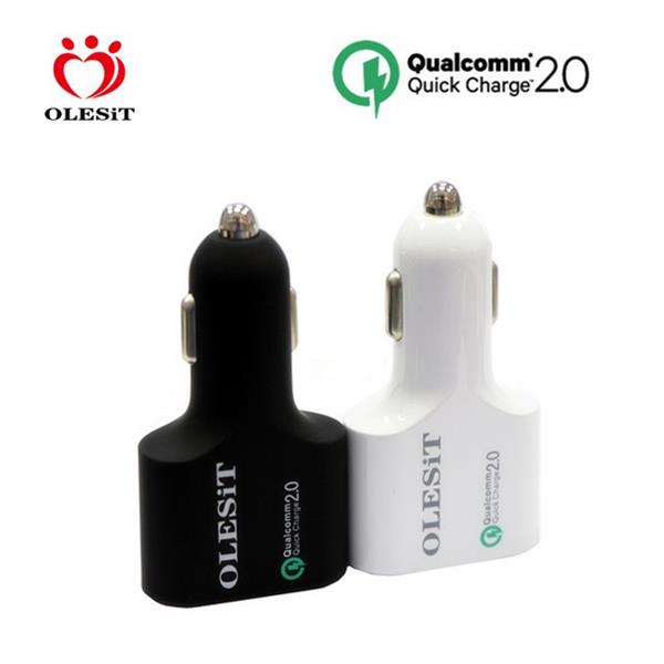 Grote foto olesit dual usb fast charge 36w autolader qualcomm quick charge 2.0 4.8a auto oplader geschikt voo telecommunicatie opladers en autoladers