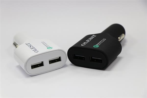 Grote foto olesit dual usb fast charge 36w autolader qualcomm quick charge 2.0 4.8a auto oplader geschikt voo telecommunicatie opladers en autoladers