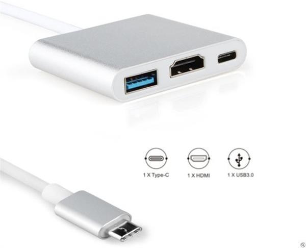 Grote foto 4k 3 in 1 nieuwste versie type c hub converter 1x type c 1x hdmi 1x usb 3.0 usb c hub computers en software overige computers en software