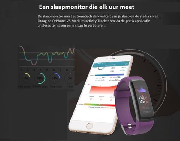 Grote foto drphone v5 activity tracker ip67 kleurenscherm hartslagsensor 24 7 hartslagmeter meting om kleding dames horloges