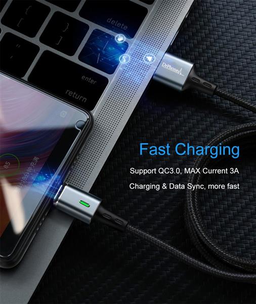 Grote foto drphone icon series qualcomm 3.0 magnetische lightning 8 pin oplaadkabel datakabel sterkste m telecommunicatie opladers en autoladers