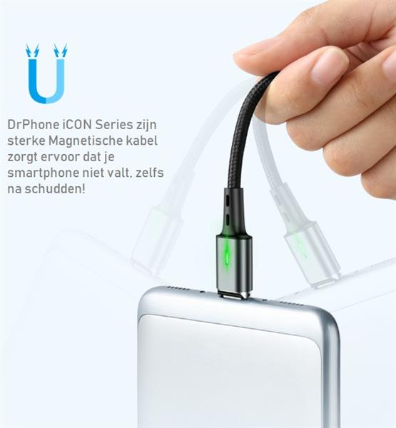 Grote foto drphone icon series qualcomm 3.0 magnetische micro usb oplaadkabel datakabel micro usb sterkst telecommunicatie opladers en autoladers