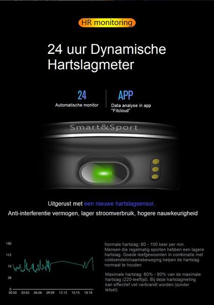 Grote foto drphone v9 high activity tracker sporthorloge oled scherm hartslagsensor stappenteller i kleding dames horloges