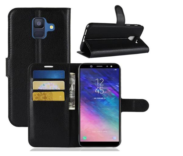 Grote foto drphone galaxy a6 2018 flipcover bookcase luxe booktype pu lederen portemonnee case wallet cas telecommunicatie mobieltjes