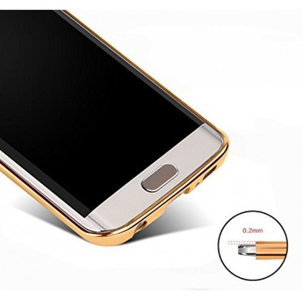Grote foto samsung s7 edge hoesje tpu electro shine case goud autolader telecommunicatie mobieltjes