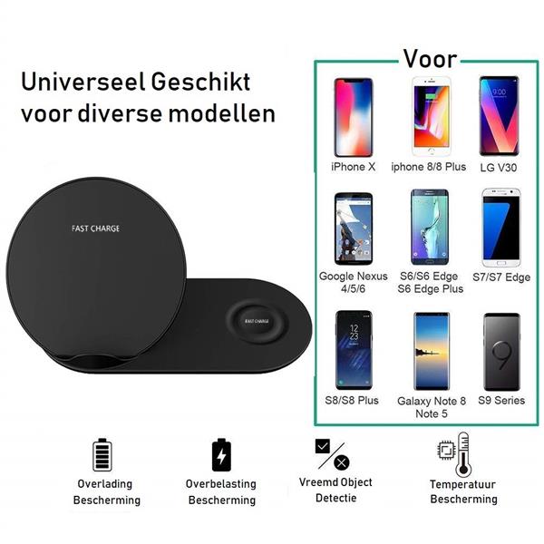 Grote foto drphone 2 in 1 echo pro 15w fast charge qualcomm 3.0 adapter usb c kabel dockingstation q telecommunicatie opladers en autoladers