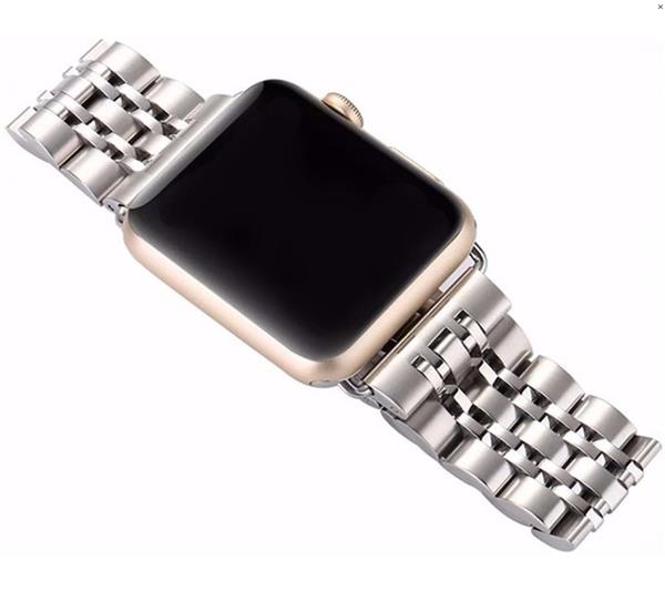 Grote foto drphone 7 kralen horlogeband rvs roestvrij stalen armband geschikt voor ios smartwatch 42mm kleding dames horloges