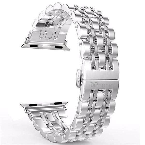 Grote foto drphone 7 kralen horlogeband rvs roestvrij stalen armband geschikt voor apple watch 38 40 41mm kleding dames horloges