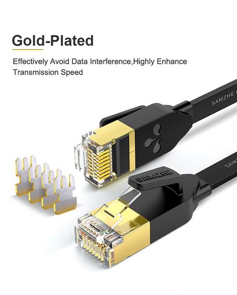 Grote foto drphone ethernetkabel cat6 platte rj45 lan netwerk kabel 1gbps 1000 mbps 2 meter zwart computers en software overige computers en software