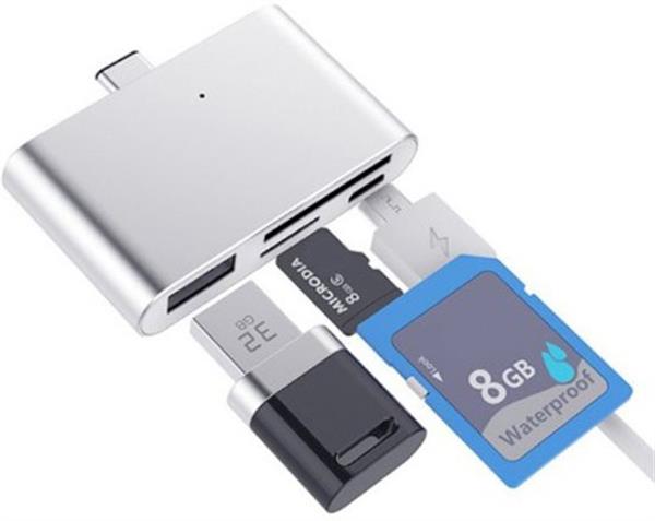 Grote foto 4 in 1 drphone type c usb otg micro sd kaartlezer adapter converter usb c hub 1x micro usb computers en software overige computers en software