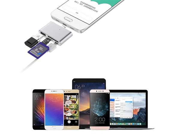 Grote foto 4 in 1 drphone type c usb otg micro sd kaartlezer adapter converter usb c hub 1x micro usb computers en software overige computers en software