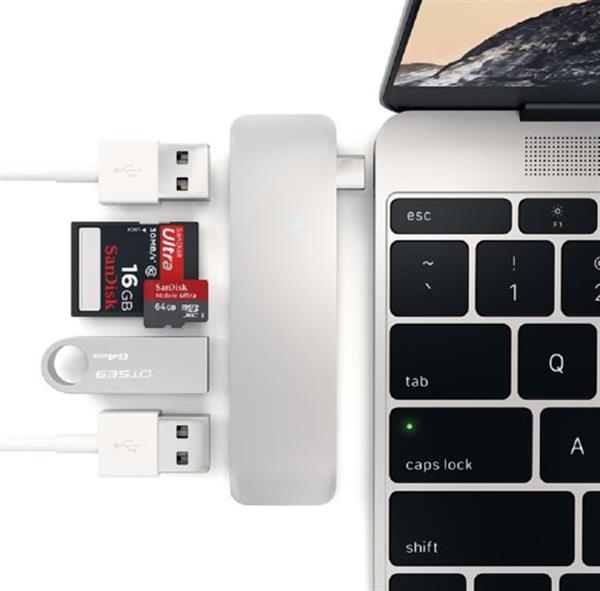 Grote foto 5 in 1 aluminium drphone combo hub usb type c 3x usb 3.0 sd micro sd adapter zilver computers en software overige computers en software