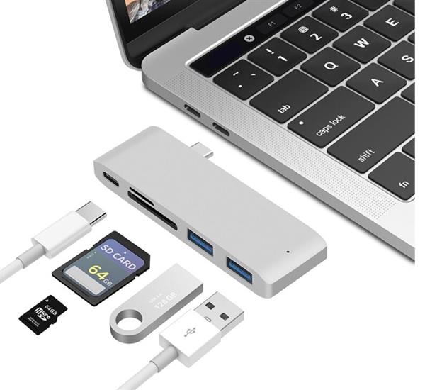 Grote foto drphone th2 5 in 1 aluminium usb c type c hub sd micro sd kaart 2 usb 3.0 poorten usb type c computers en software overige computers en software